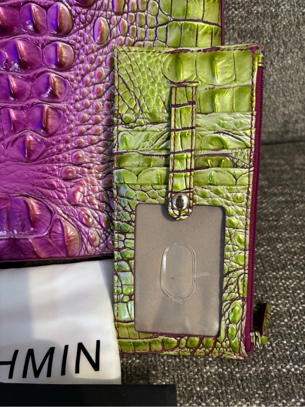 🌟Brahmin🌟 Limeade Ombré Melbourne Katie Crossbody and Credit Card Wallet - Picture 6 of 16